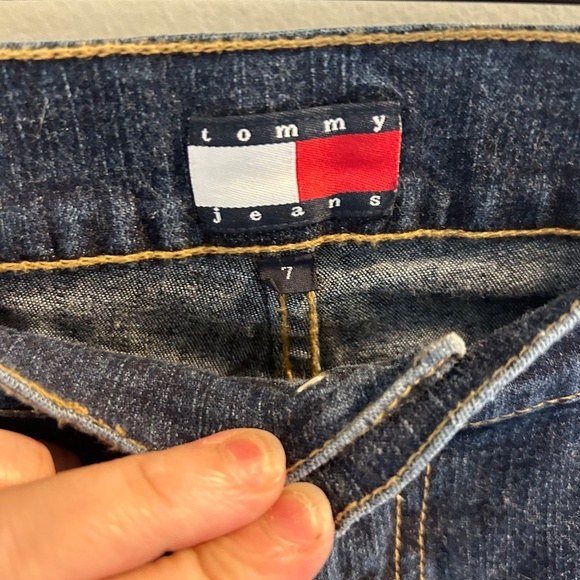 Tommy Hilfiger Bootcut Jeans Womens Size 7 Y2K 2002 Dark Wash Low Rise Vintage - Picture 6 of 10